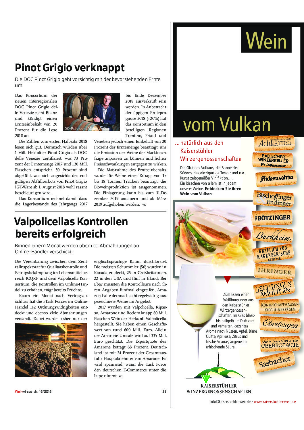 Maggio 2018 – Pinot grigio Verknappt – WEINWIRTSCHAFT