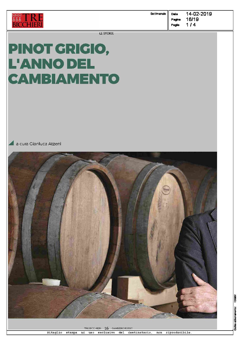 14 Febbraio 2019 – Pinot grigio l’anno del Cambiamento – Trebicchieri