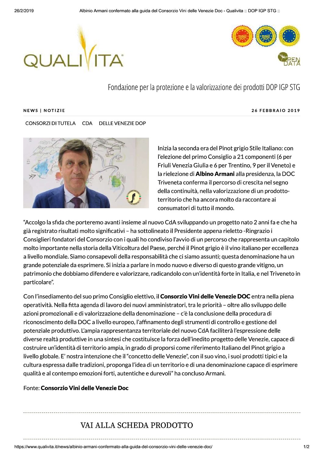 26 febbraio 2019 – Fondazione Qualivita