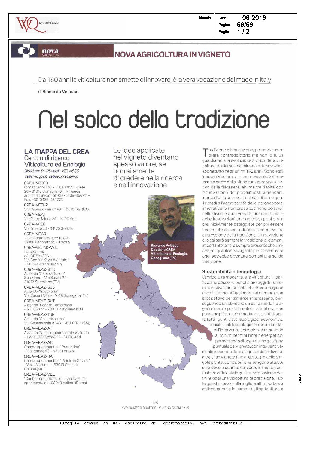 Giugno 2019 – VVQ, Nel Solco della Tradizione