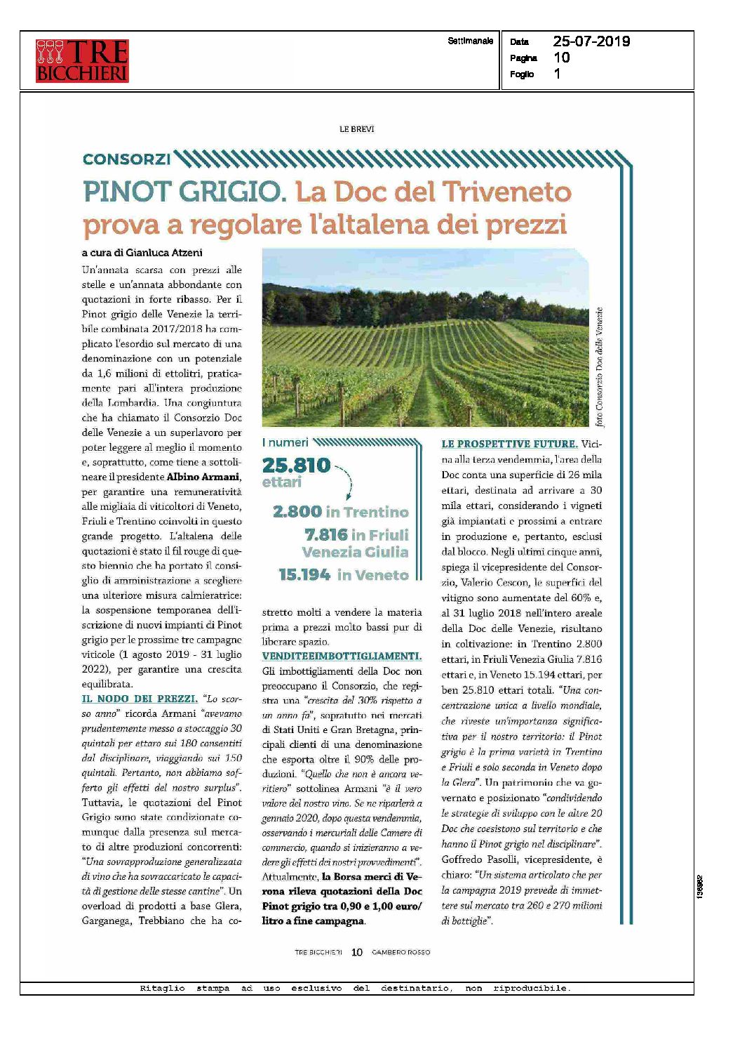 1 agosto 2019 – Trebicchieri, la DOC delle Venezie prova a regolare l’altalena dei prezzi