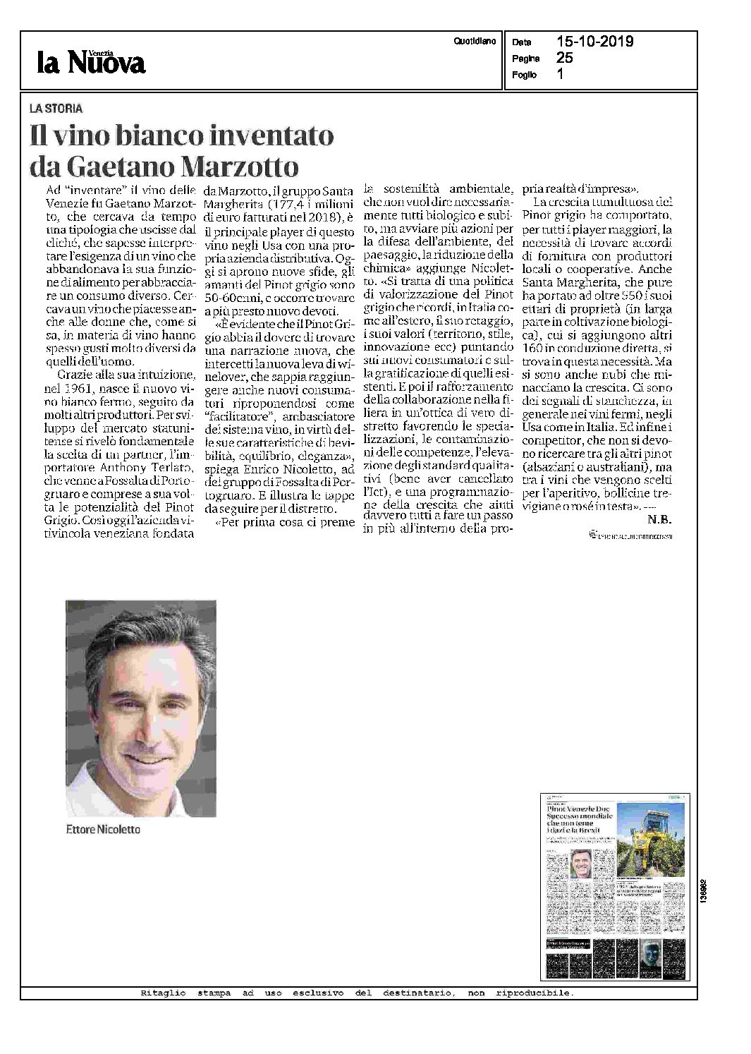 19 ottobre 2019 – La nuova Venezia, il Bianco inventato da Gaetano Marzotto