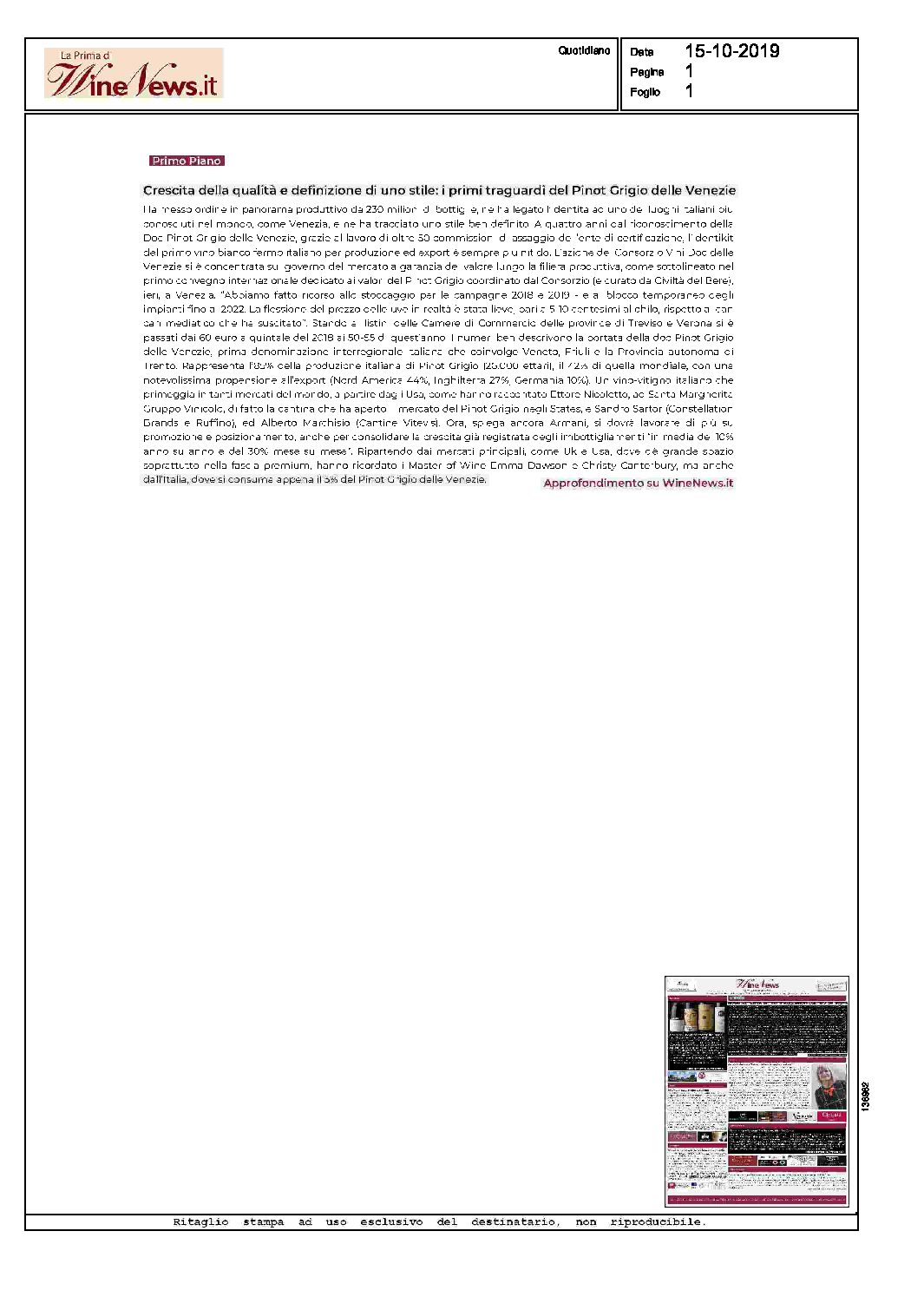 19 Ottobre 2019 – La Prima di Winenews, Crescita della Qualità e definizione di uno stile