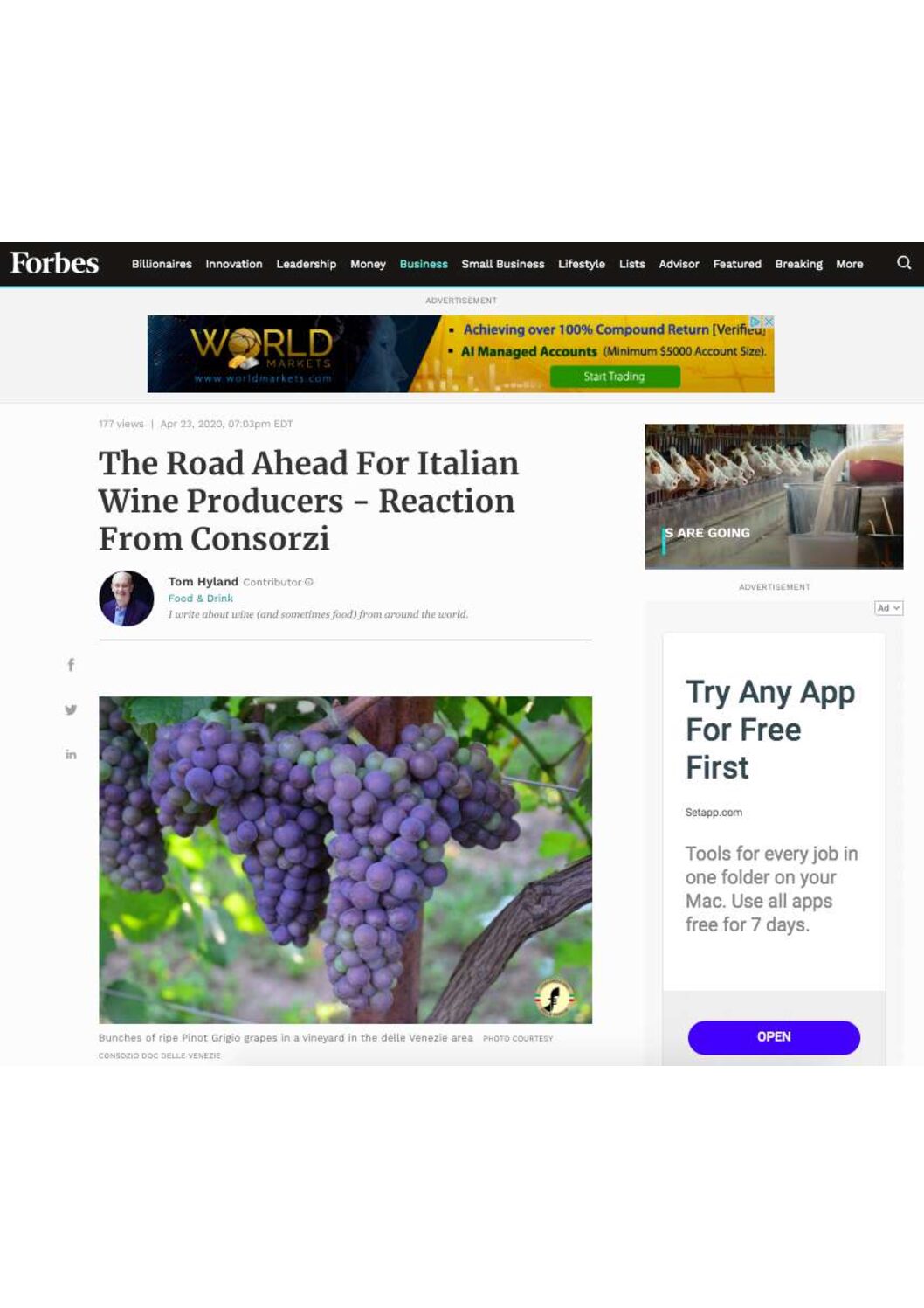 20 aprile 2020 – The Road Ahead For Italian Wine Producers – Reaction From Consorzi