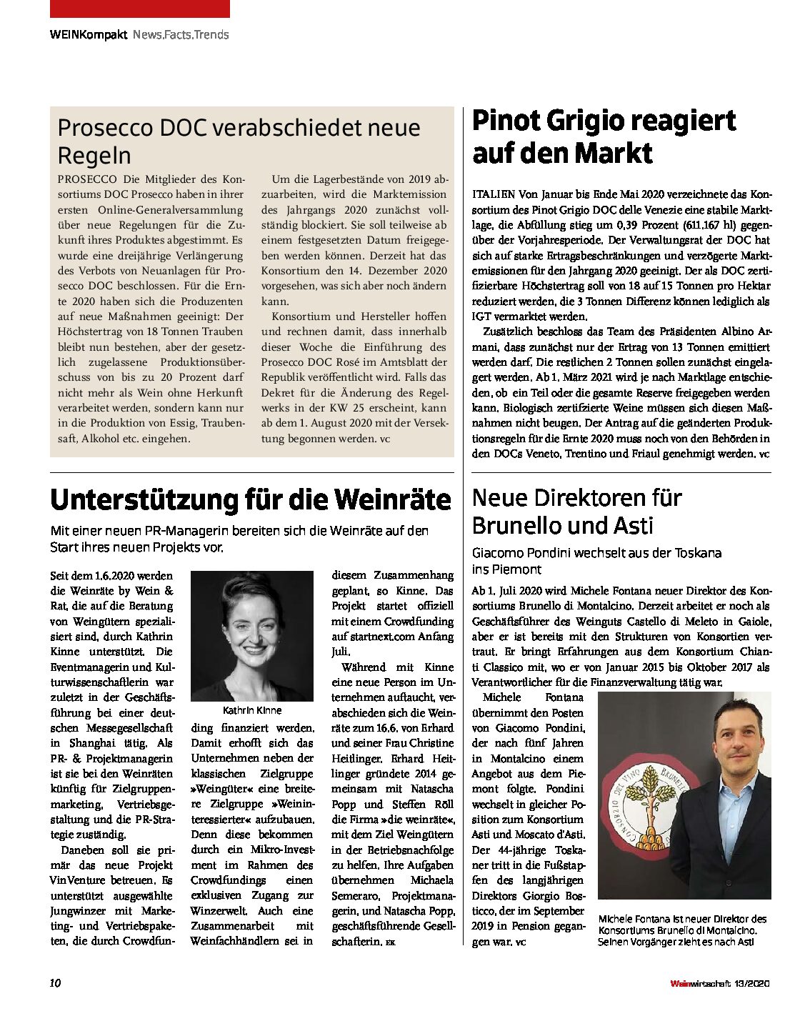 20 luglio 2020 – Weinwirtshaft, Pinot Grigio reagiert auf den Markt