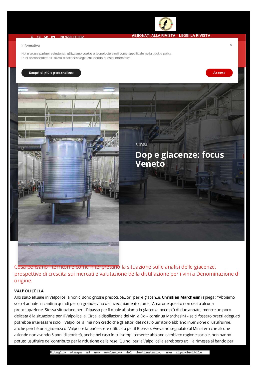 7 ottobre 2020 – i Grandi Vini, DOP e Giacenze: focus Veneto