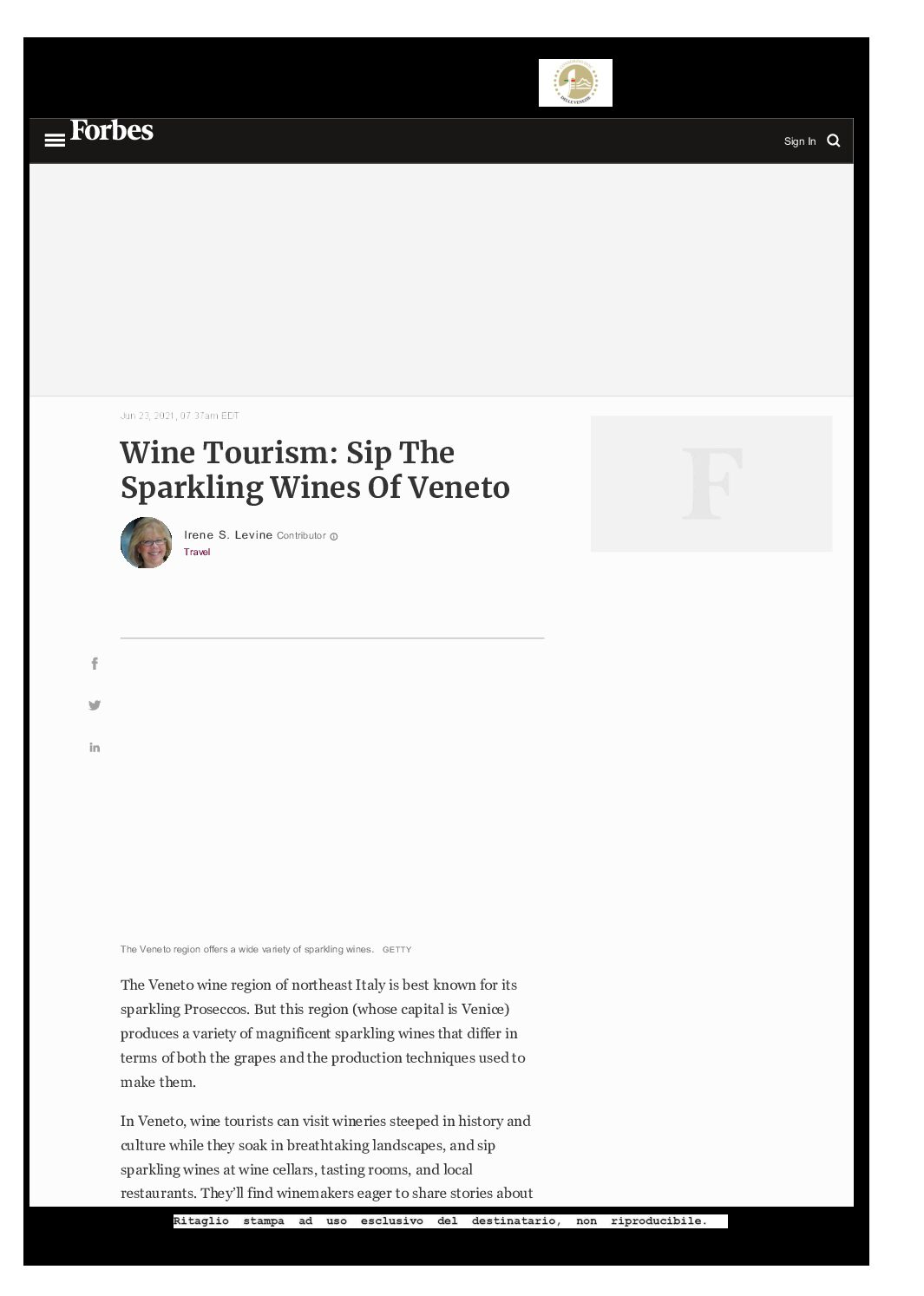 23 giugno 2021 – Forbest, wine tourism: sip the sparkling wines of veneto