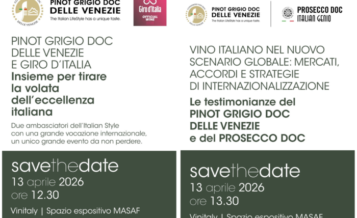 VINITALY 2026: IL CONSORZIO DOC DELLE VENEZIE PROTAGONISTA CON DUE CONFERENZE CHE PUNTANO I RIFLETTORI SU ECCELLENZA DEL MADE IN ITALY E MERCATI GLOBALI