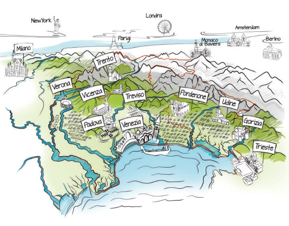 Pinot grigio DOC delle venezie - mappa pittorica triveneto